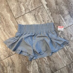 Free People Ruffled Grey Athletic Shorts
